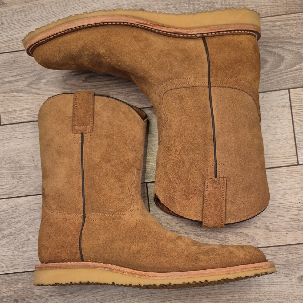 Men's Brown Suede Pull-On Work Boots